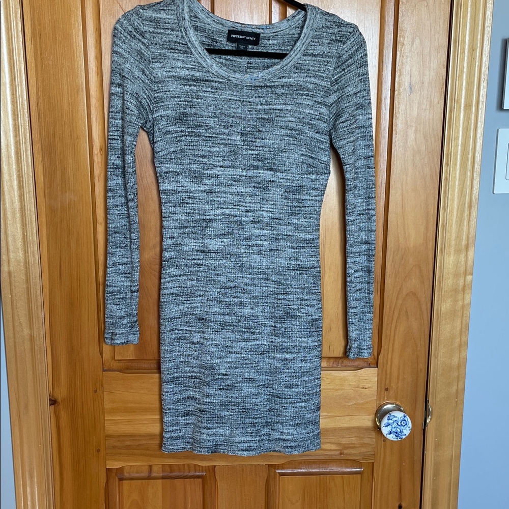 Fifteen Twenty Gray Long Sleeve Dress M